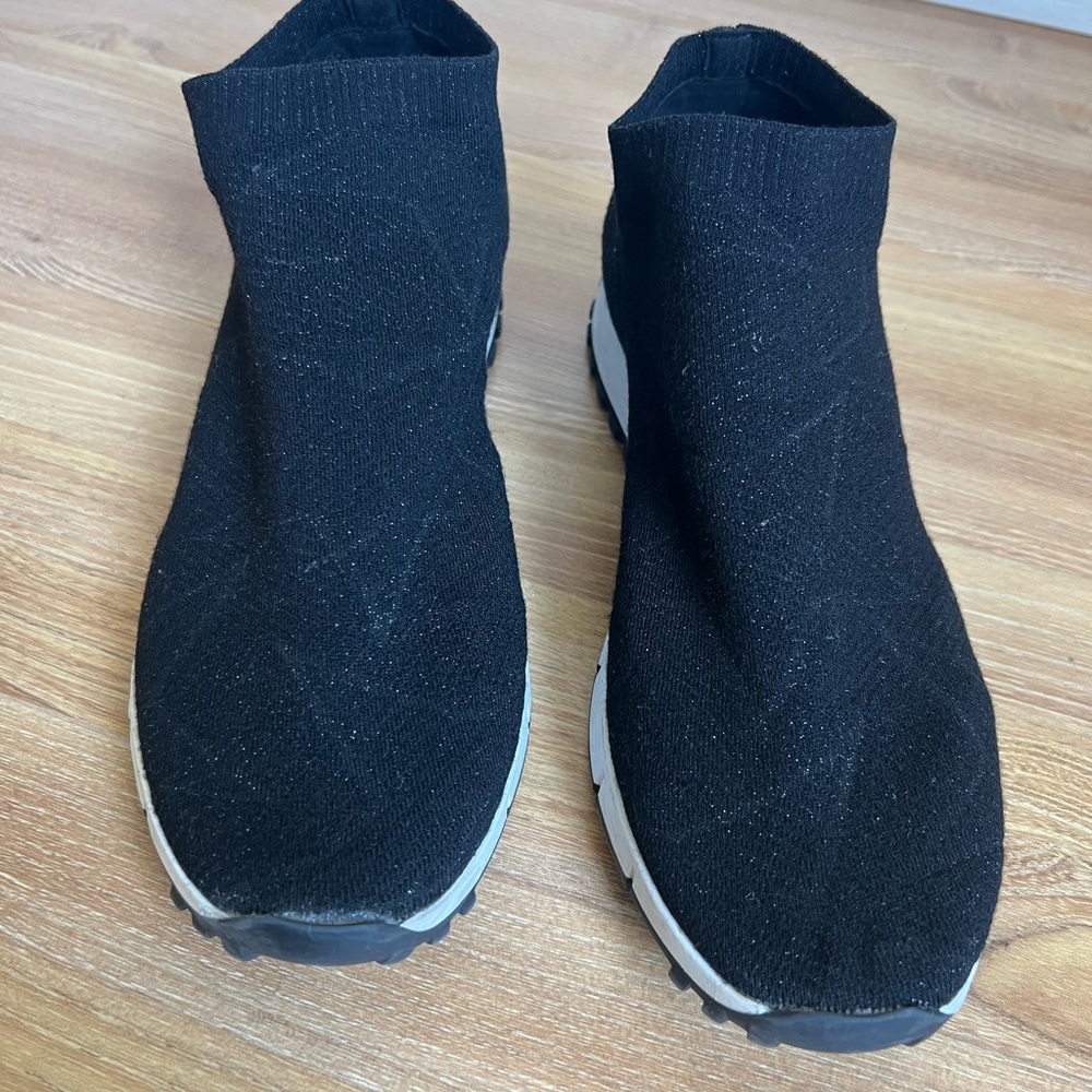 Jimmy Choo. Black Slip-On Sneakers.